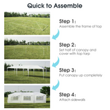 Tangkula 10' x 30' Outdoor Waterproof Gazebo Canopy w/ 6 Removable Sidewalls and 2 Doorways