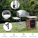 Folding Camping Kitchen Table, Windscreen, Cook Station