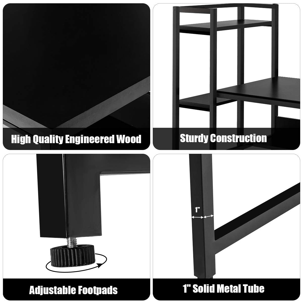 Computer Desk with 4 Shelves - Tangkula