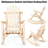 Tangkula Log Rocking Chair, Outdoor Wood Porch Rocker Chair(1 & 2, Natural)