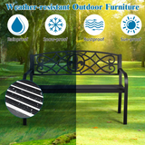 Tangkula Outdoor Steel Garden Bench Park Bench