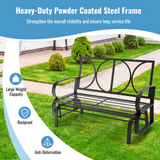 Tangkula 2-Person Outdoor Glider Bench, Swing Seat Bench with Seat & Back Cushions, Sturdy Rustproof Steel Frame