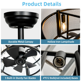 Tangkula Caged Ceiling Fan with Light