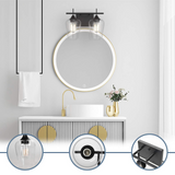 Tangkula 2-Light Wall Sconce, Industrial Vanity Light Fixture with Clear Seeded Glass Lampshade