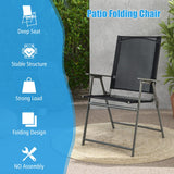 Tangkula Set of 2/4 Patio Folding Chairs, High Back Dining Chairs with Weather-Resistant Fabric