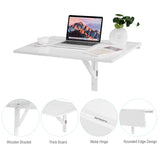 Tangkula 31.5" x 23.5" Wall Mounted Table, Folding Wall Mounted Desk Drop-Leaf Table