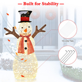Tangkula Christmas Outdoor Lighted Snowman Yard Xmas Decorations and Zip Ties Indoor/Outdoor Holiday Decoration