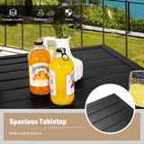 Tangkula 5 Pieces Outdoor Patio Bar Set, Rattan Bistro Set W/ 4 Wicker Bar Stools & 1 Bar Table