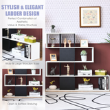 Tangkula 5-Shelf Bookshelf, Modern Ladder Corner Bookshelf, 12 Cubes Stepped Storage Bookcase