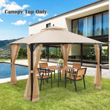 10x12 Ft Gazebo Replacement Canopy Top - Tangkula