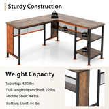 Tangkula L-shaped Office Desk, 59 Inch Large Corner Desk