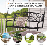 Tangkula 2 Person Hanging Porch Swing, Patio Swing Bench with Chains