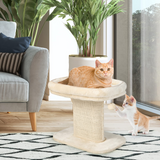 Tangkula Cat Tree for Indoor Cats, 2-Tier Cat Tower with Top Perch & Sisal Scratching Panel & Jingling Fur Ball Toy