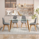 Tangkula 5 Pieces Dining Room Table Set, Modern Table & Chair Set for 4