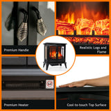 Tangkula 25 Inches Electric Fireplace Stove, 1400 W Freestanding Fireplace Heater