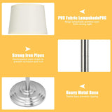 Tangkula LED Floor Lamp w/Swing Arm, Iron Pipe Electroplated Nickel & Hanging Lamp Shade(Nickel)