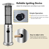 Outdoor Patio Propane Heater with Wheels, 40,000 BTU Freestanding Patio Heater with Quartz Glass Tube