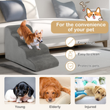 Tangkula Foam Dog Stairs for High Beds, Extra Wide & Deep Pet Ramp