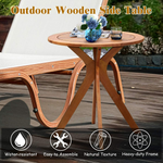 27 Inch Eucalyptus Wood Outdoor Patio Bistro Table - Tangkula