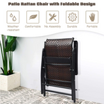 Tangkula Patio Rattan Folding Chair