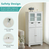 Tangkula Tall Bathroom Storage Cabinet, Freestanding Floor Cabinet
