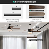 Tangkula 52-Inch Ceiling Fan with Remote Control