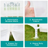 TANGKULA Outdoor Tent 10x20, White Party Wedding Tent Canopy with Removable Sidewalls