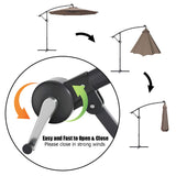 Tangkula 10 FT Patio Offset Umbrella with 360 Degree Rotation