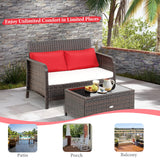 Tangkula 2-Piece Outdoor Patio Wicker Furniture Set