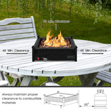 Tangkula Portable Tabletop Propane Fire Pit, Patiojoy 40,000 BTU Table Top Fireplace with Simple Ignition System