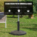 22 LBS Patio Umbrella Base, Round Outdoor Umbrella Stand