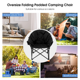 Tangkula Oversized Camping Chair, Outdoor Padded Folding Chair with Cup Holder