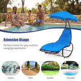 Tangkula Hanging Chaise Lounge Chair, Rocking Hammock Swing Chair with Cushion