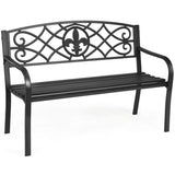 Tangkula Outdoor Steel Garden Bench Park Bench