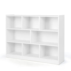 Tangkula 8-Cube Bookcase, Wood 3 Tier Open Storage Bookshelf, Modern Multipurpose Display Cabinet