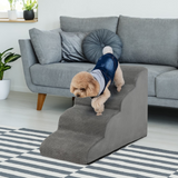 Tangkula Foam Dog Stairs for High Beds, Extra Wide & Deep Pet Ramp
