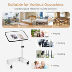 Overbed Table with Wheels - Tangkula
