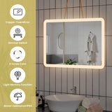 Tangkula Bathroom LED Mirror, Wall-Mounted Makeup Vanity Mirror, Dressing Room, 27.5” x 20”