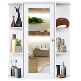 Tangkula Bathroom Medicine Cabinet, Wall Mounted Bathroom Cabinet with Mirror Door and Shelves