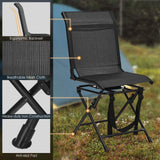 Tangkula 360-degree Swivel Blind Chair, Foldable Free Rotation Hunting Chair, Chair for Camping, Hunting, Fishing