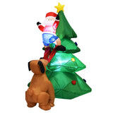 Tangkula 6 FT Inflatable Christmas Tree with Santa Claus & Dog