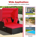 Tangkula Patio Rattan Daybed, Patiojoy Wicker Daybed Lounger