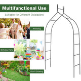 8.4 Ft Gothic Garden Arbor, Metal Arbor Trellis for Climbing Plants, Roses, Vines