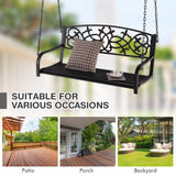 Tangkula 2 Person Porch Swing, Hanging Patio Swing Bench with Chains