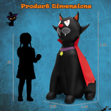 Tangkula 4.7 FT Halloween Inflatable Vampire Black Cat with Red Cloak, Blow-up Holiday Decoration with 2 Built-in LED Lights