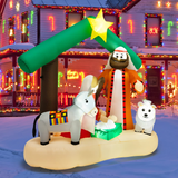 Tangkula 6.7 FT Christmas Inflatable Nativity Scene with LED Lights & Built-in Air Blower