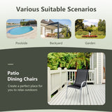 Tangkula 4 Pieces Patio Dining Chairs, Outdoor Stackable All Weather Heavy Duty Dining Chairs Set with Armrests