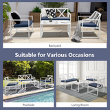 Tangkula 4 Pieces Outdoor Conversation Set