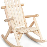 Tangkula Log Rocking Chair, Outdoor Wood Porch Rocker Chair(1 & 2, Natural)