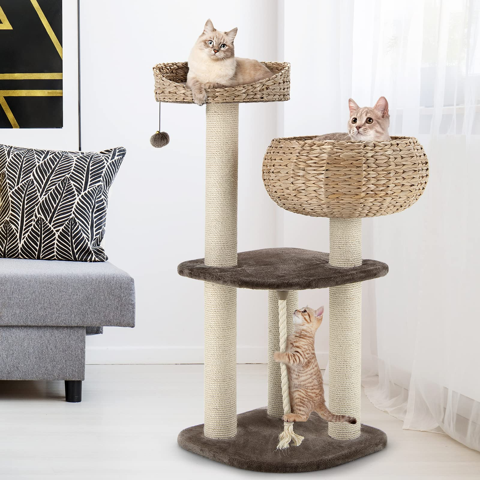 Tangkula Modern Cat Tree for Indoor Cats